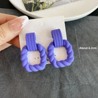 2725 Twist Square Earrings Blue Purple