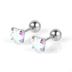 Steel Color Heart-Shaped AB White Zirconium / 0.8*6*5 * 4mm