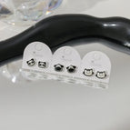 Silver Black Small Animal/3 Pairs