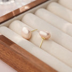 Cube Sugar Ear Studs-Golden Apricot Beads- / 925 Silver