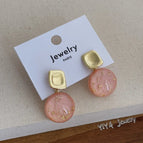 Pink Gold Foil Earrings