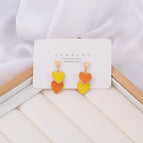 Double Heart Drop Glaze [Yellow Orange Two Colors]