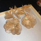 82# Silver Needle-Gold Flower Cutout Tassel