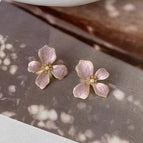 Purple Flower Stud Earrings