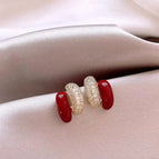 30# Double-Layer Diamond Stud Earrings