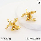 22 * 18mm Sweet Viburnum / Gold / 1 Pair/Package