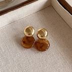 Maillard Smudges round Piece Ear Studs
