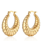 Twill Hollow Earrings Gold MS-001 / 18K