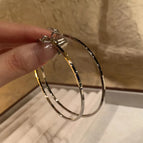 47#Silver square tube large earrings 6cm