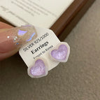 2241 Purple Macaron Jelly Heart Silver Needle