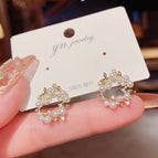 No. 85 Pearl Garland Earrings (Real Gold Plating)