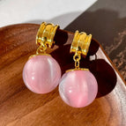 2505022A Pink Crystal Ball Pendant (S925 Silver Needle)