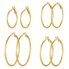 Gold / 30/40/50/60mm 4 Pairs Set