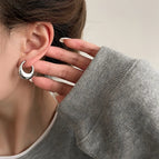 37# Silver Water Drop Ear Clip-E0199 Silver Needle