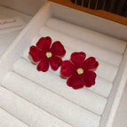 22#Silver Needle-Red Flocked Flowers