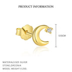 E4655-golden/Single Moon / 925 Silver