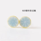 Light Blue Round Lemon 925 Silver