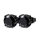 6mm round Black 1 Pair