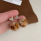 3357 Love Zircon Leopard Print Hair Ball