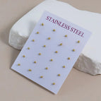 Frosted Ball Gold / 2mm/12 Pairs