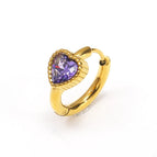Golden Heart-Shaped Purple Diamond