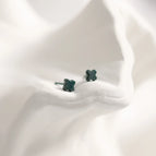 Dark Green Four-leaf Clover/1 Pair