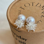 11# Firework Pearl Stud Earrings Dual-Wear