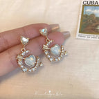 One arrow through the heart ear studs