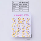 9x10mm / Heart Shape / 12 Pairs/Package