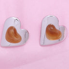 Orange Silver Heart