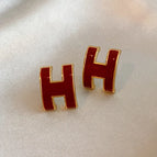 3# Silver Needle-Gold/1.3*1.1cm-Red Letters