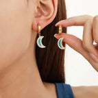 Moon Earrings Gold / 18K