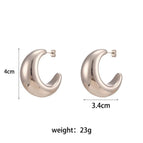 40mm Hollow Large Glossy Earrings-Silver
