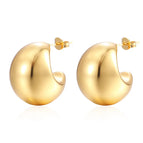 Semicircle Hollow Earrings Gold