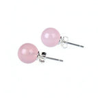 Pink agate (with white fungus plug) / 925 silver 6mm