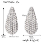 F1676-F850-Steel White Zircon Earrings