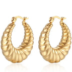 Twill Hollow Earrings Gold / 18K