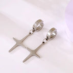 A Pair of Stainless Steel Cross Shelf Ear Clips