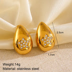 (Vacuum Plating) Gold Water Drop Earrings 2