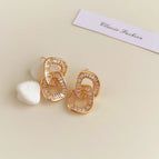 Golden Double Circle Zircon-18K Plating