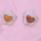 Flower Orange Love Silver