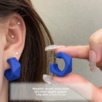 1842 Sapphire Blue Geometric Half Ring