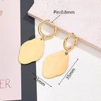 35x25mm / Light Gold Geometric Symmetry Earrings (Gold) / 1 Pair/Package