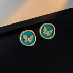 Vintage Green Matte Butterfly