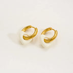 Gold Ear Ring / Cream White