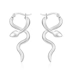 Glossy Snake Earrings Steel Color