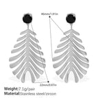EH210BS Black Zircon Silver Earrings