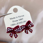 A5067 Large Bow Pearl Earrings