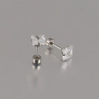 Silver Twisted Cake / 5mm Pair