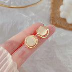 Opal stone ear studs